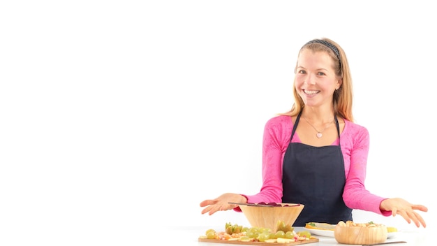 Persona cocinando feliz